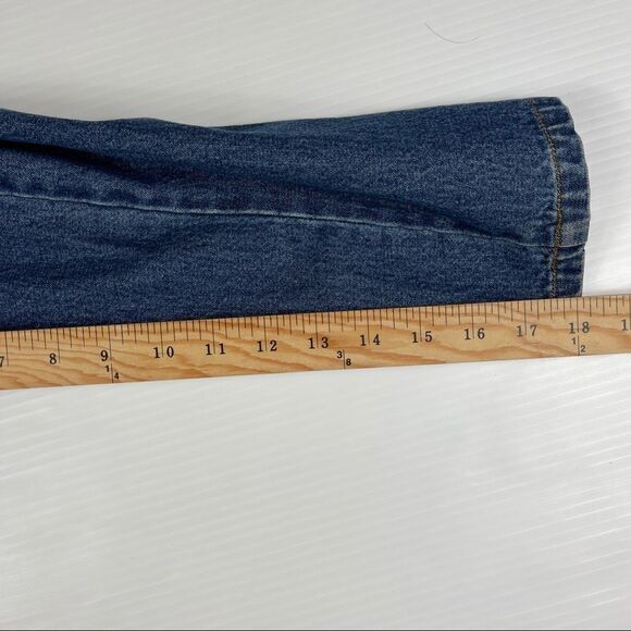 Vintage Signature Gordon & James Blue Denim Blazer Embroidered Lapels Women's M - Picture 9 of 9